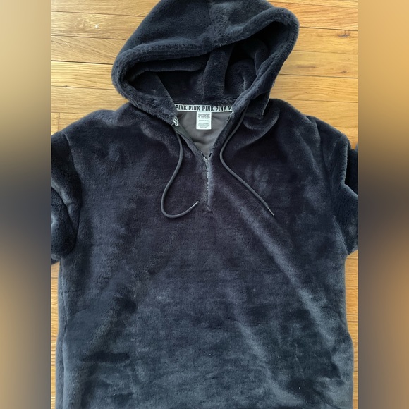 PINK Velvety Soft Faux Fur Half Zip Hoodie - Picture 3 of 6